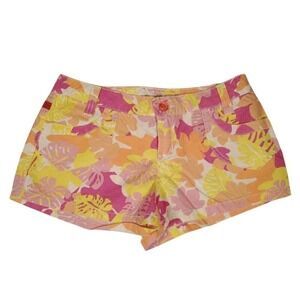 Bongo Women's Tropical Floral Print Shorts Pink Yellow‎ Orange Size 5